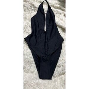 Skims iconic swim deep plunge one piece obsidian